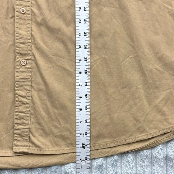 Sean John Shirt Men 4XB Tan Button Up Short Sleeve Cotton Stretch Pockets Casual - Picture 6 of 7